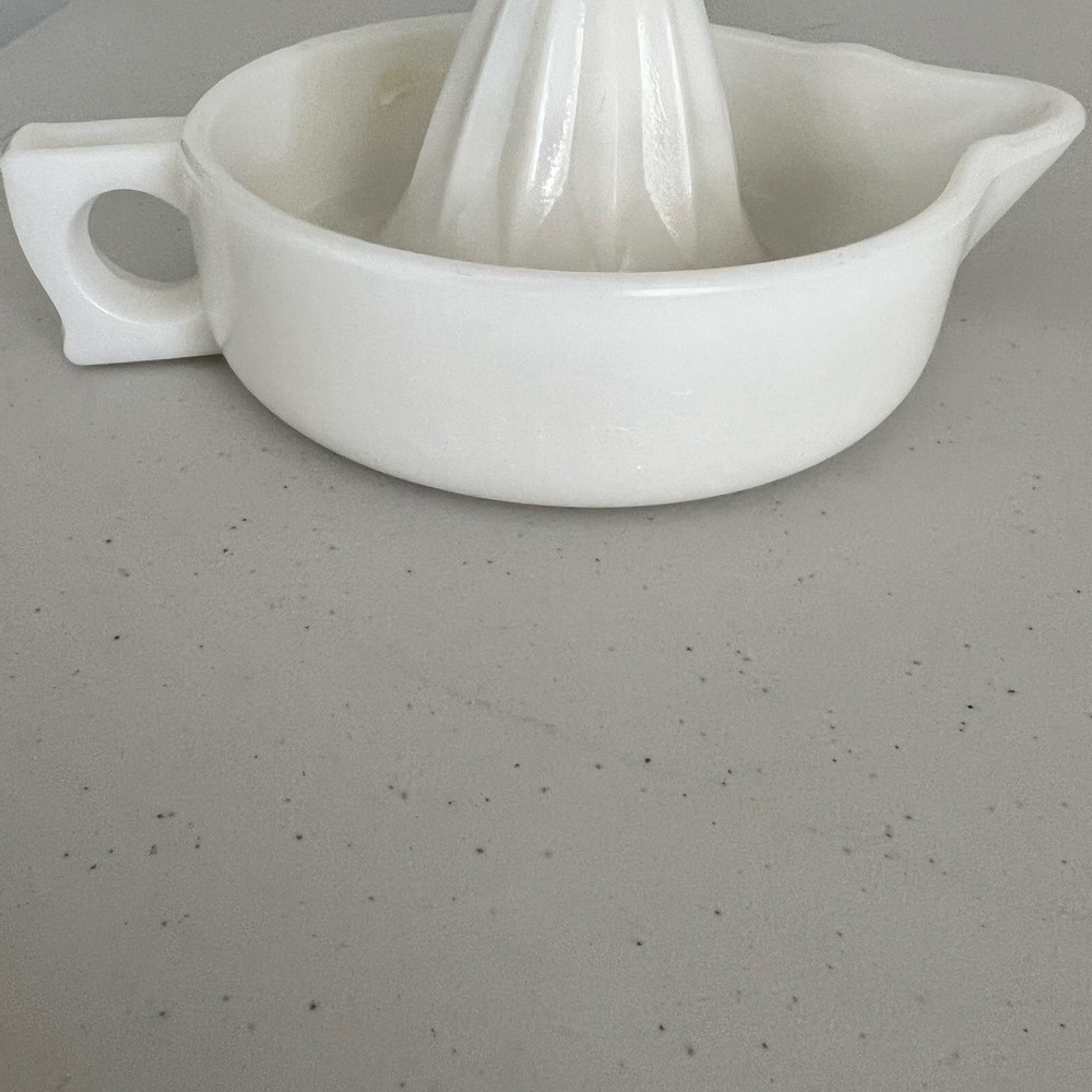 Vintage white glass juicer. Sunkist